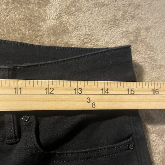 White House Black Market Jeans Womens 8 The Boot Crop Black Embroidered Rose - Picture 7 of 9